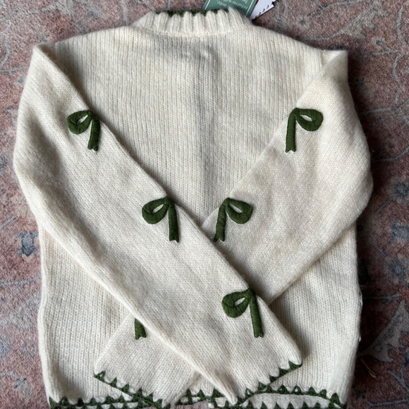 Shrimps Bud Bow Embroidered Alpaca-Blend Cardigan - Picture 3 of 5